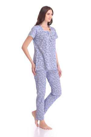 Printed Knit Cotton Night suit