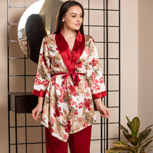 Strap Night suit with Print Robe Private Lives