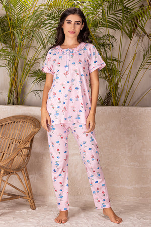 Pure cotton Summer night suit with Front buttons