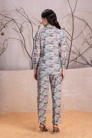 Satin Printed Crepe Co-ord Set