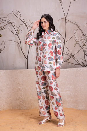 White Printed Pure Cotton Co-ord Set