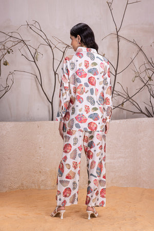White Printed Pure Cotton Co-ord Set