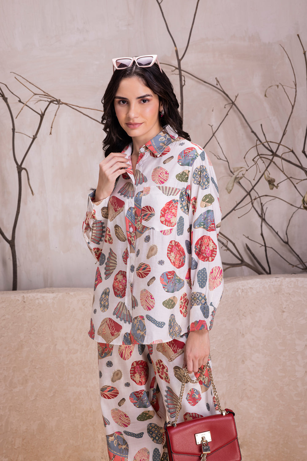 White Printed Pure Cotton Co-ord Set