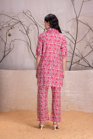 Pink Cotton Printed Co-Ord Set