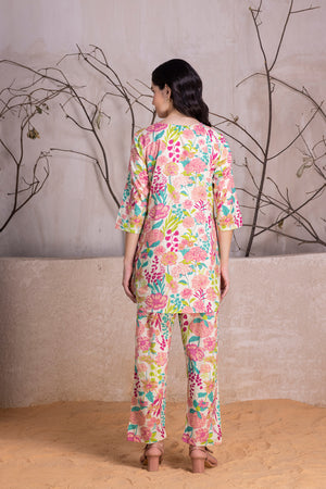 Floral Printed Cotton Co-Ord Set