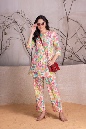 Floral Printed Cotton Co-Ord Set