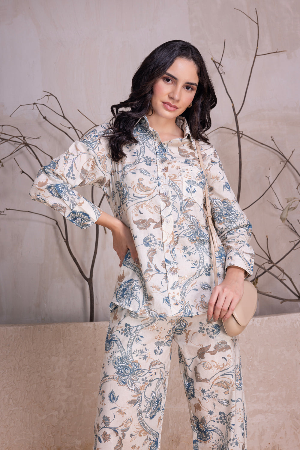Women's Floral Printed Cotton Co-Ords Set (BELACORD-826296