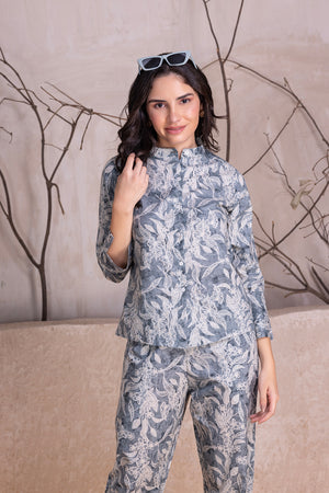 Blue Printed Cotton Co-ord Set