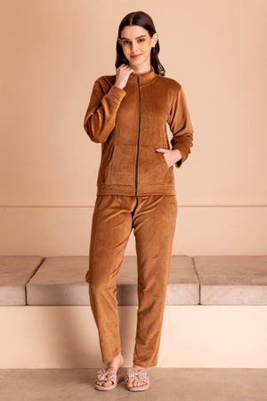 Chocolate brown winter track suit