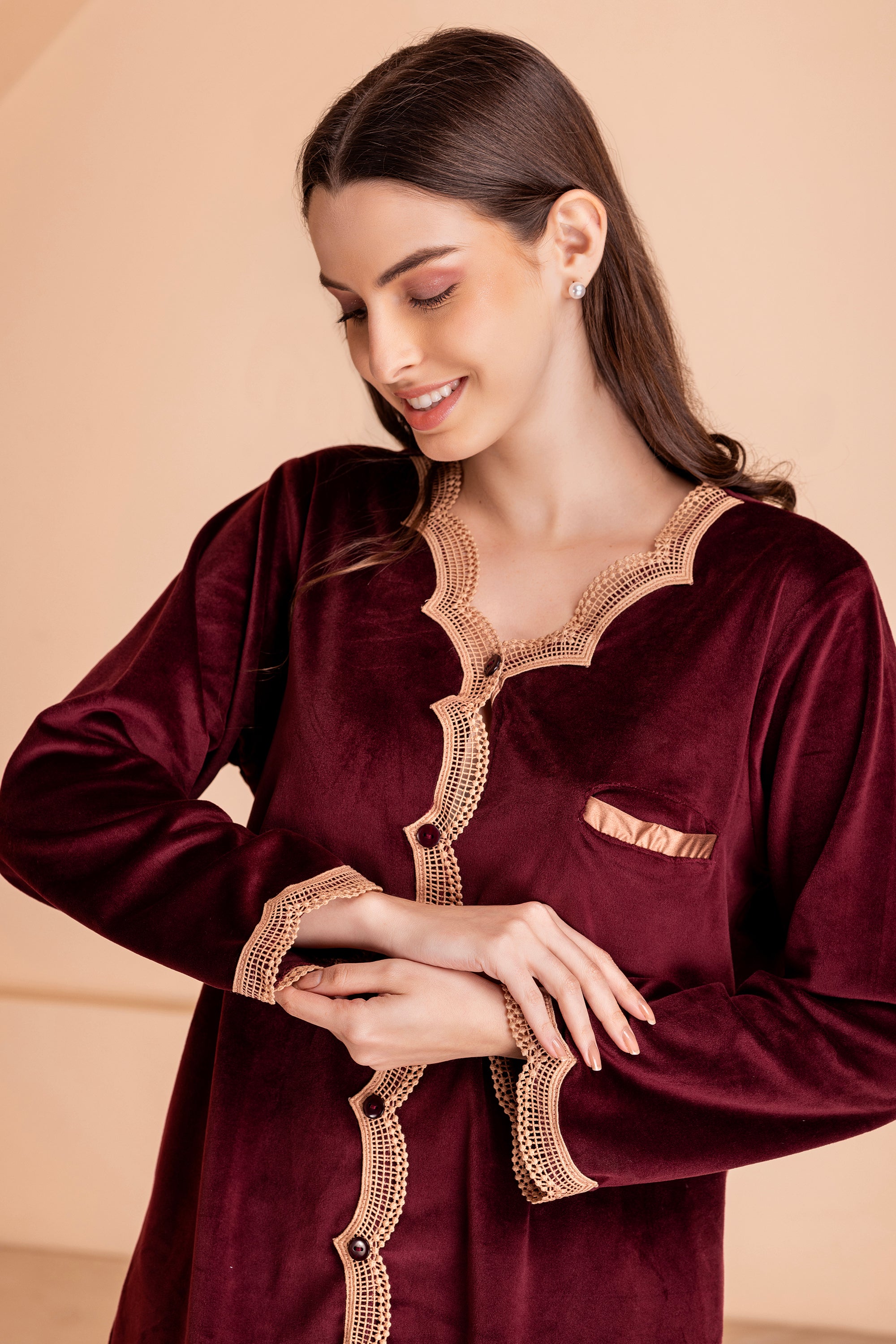 Woolen Fleece Feeding Nighty at Rs 425/piece | Ladies Night Dress in Meerut  | ID: 23996123412