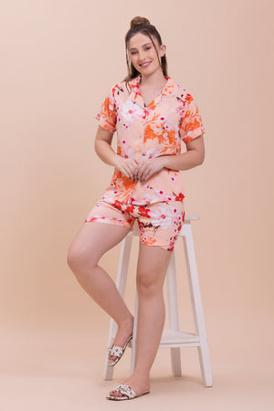 Summer Floral Shorts Set in cotton