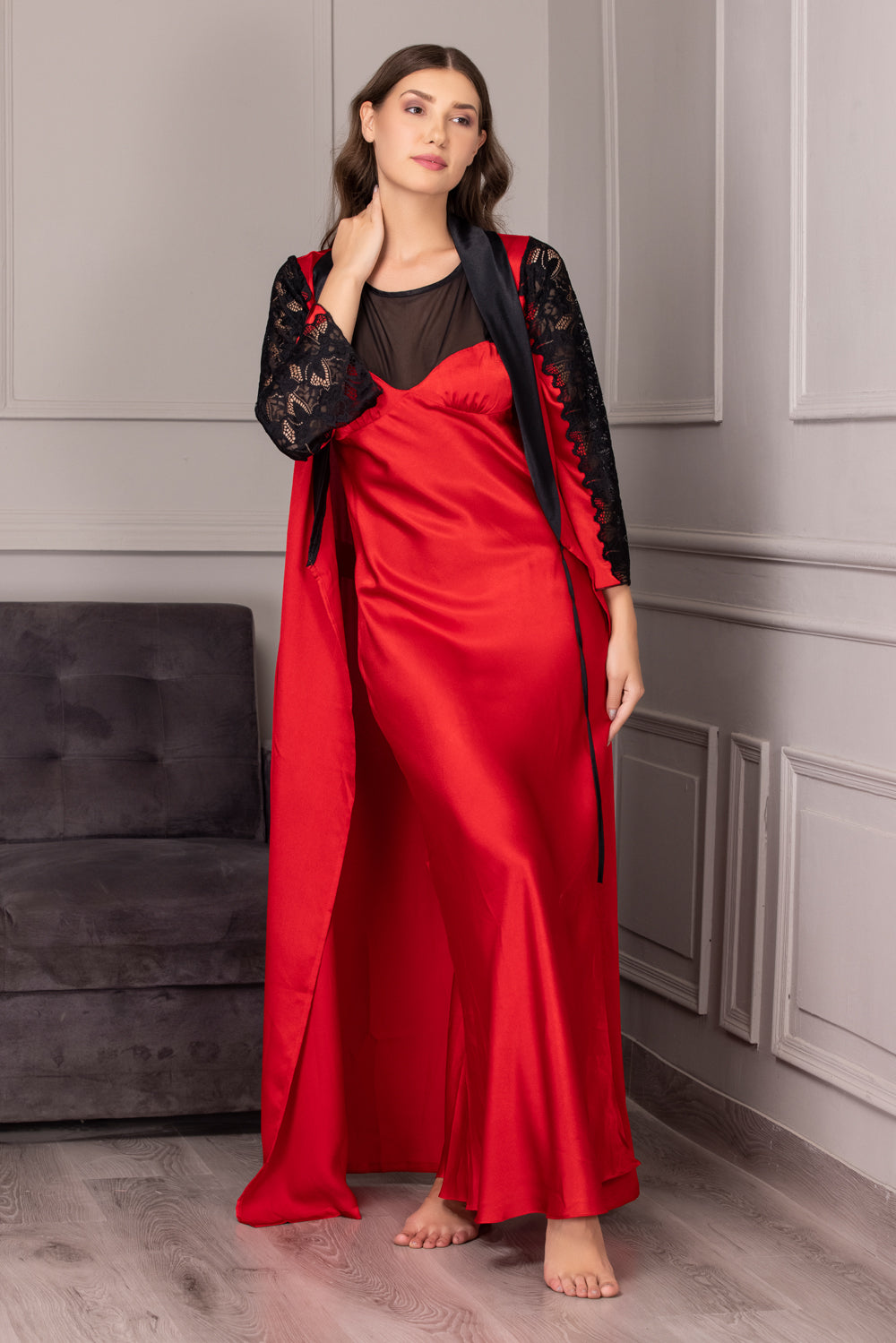 Classic Red satin Nightgown