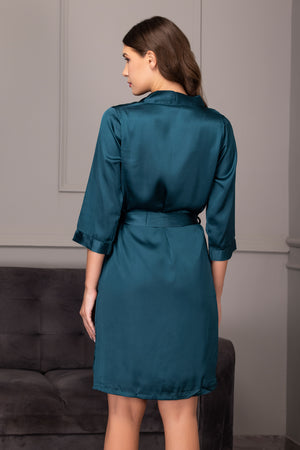 Bottle Green Satin Nightgown
