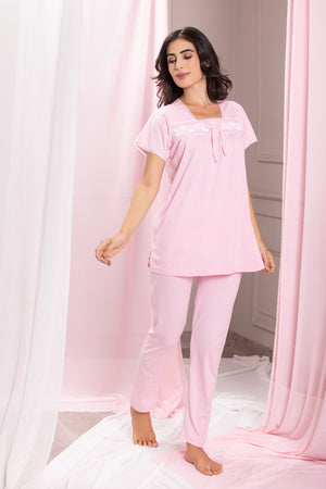 Summer cotton Night suit with Lace detail