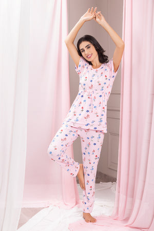 Floral Cotton Night suit