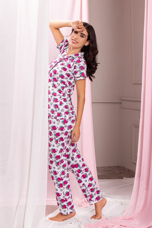 Pure cotton classic Collat Night suit