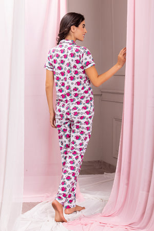 Pure cotton classic Collat Night suit
