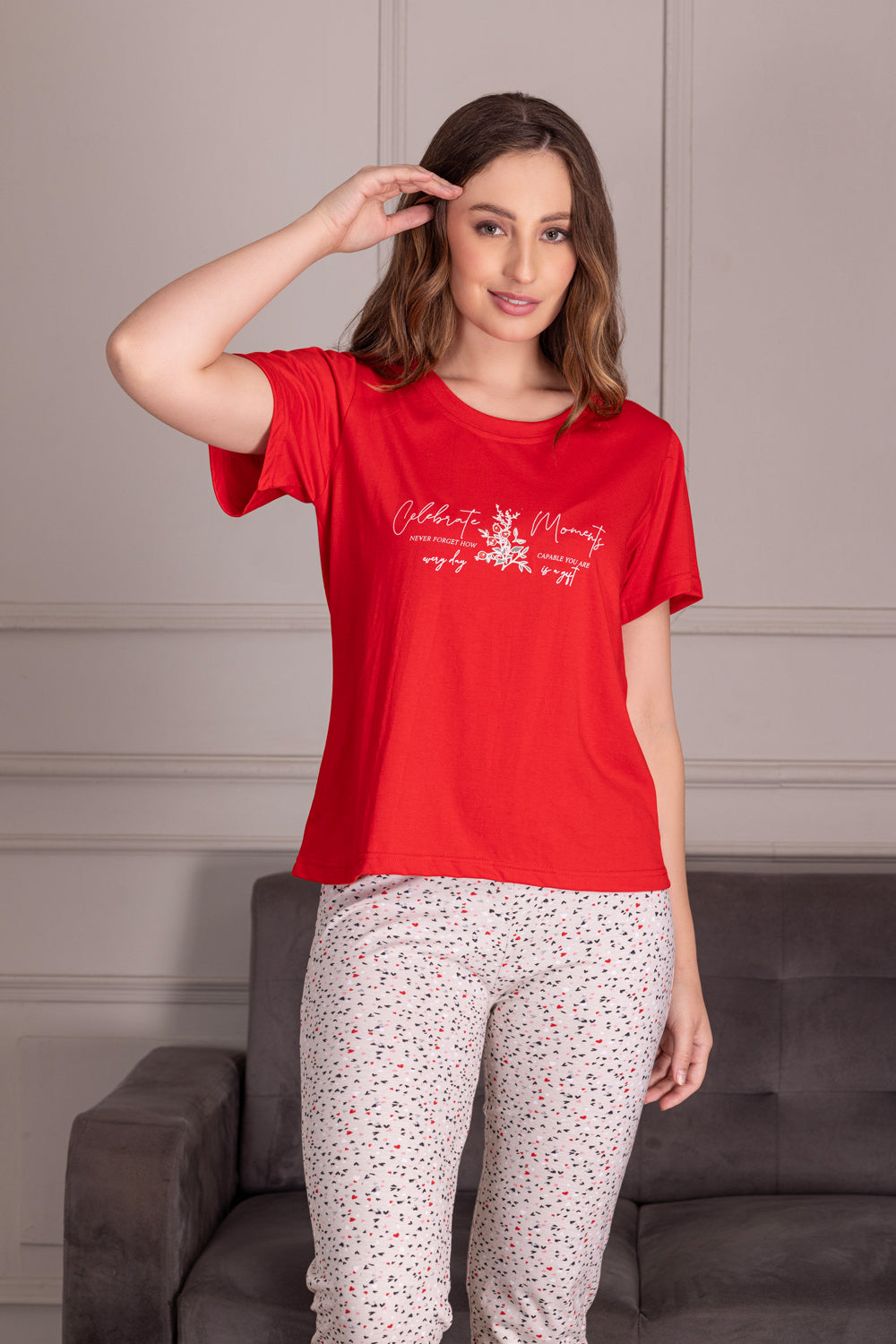 Floral Hosiery Night Suit