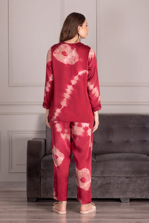 Tye & Dye satin Pj set in satin