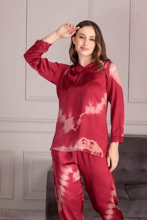 Tye & Dye satin Pj set in satin