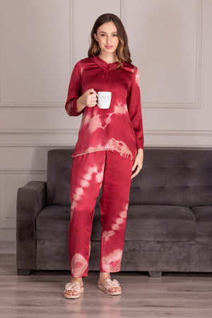 Tye & Dye satin Pj set in satin