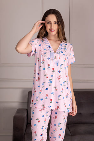 Pure cotton Floral Night suit