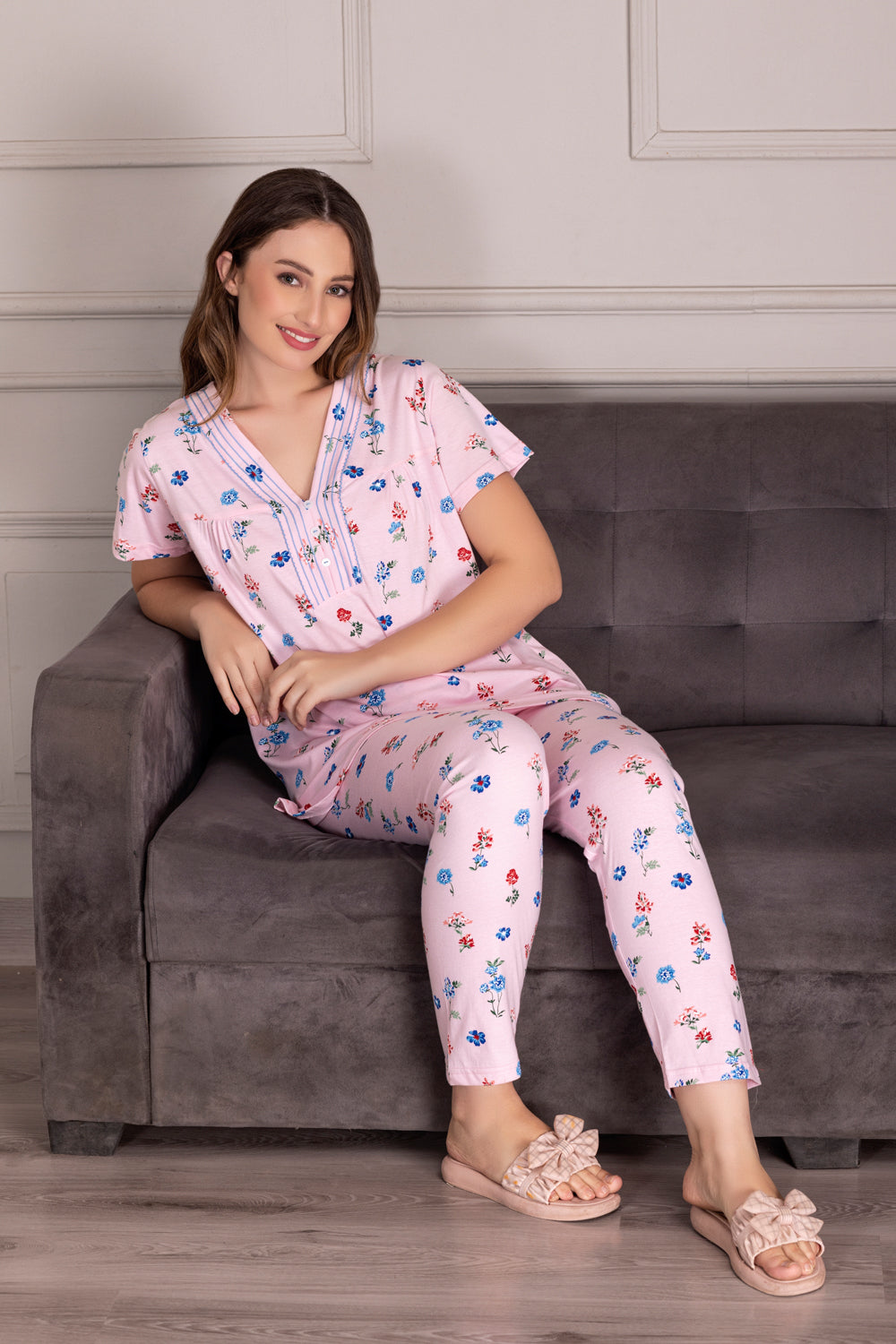Pure cotton Floral Night suit