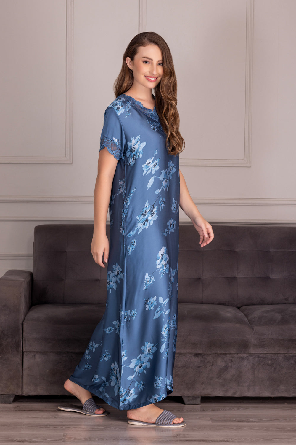 Floral Satin Nighty