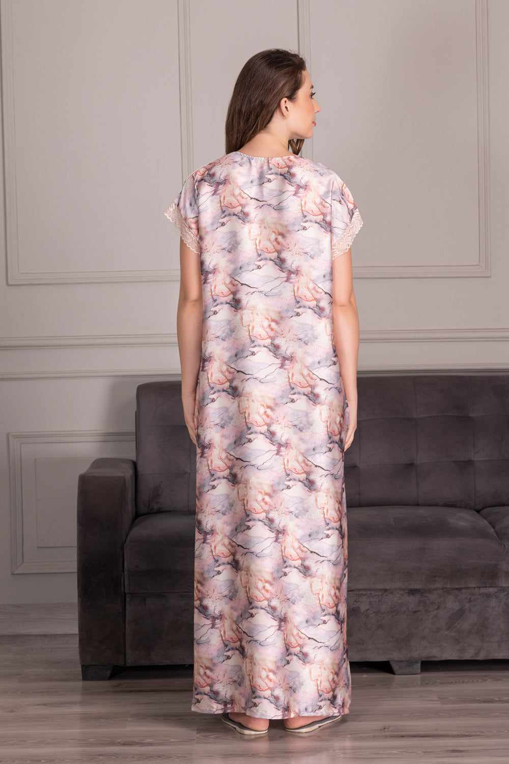 Printed Satin Nighty