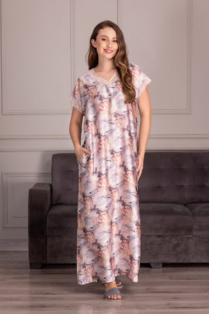 Printed Satin Nighty