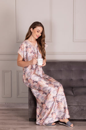 Printed Satin Nighty