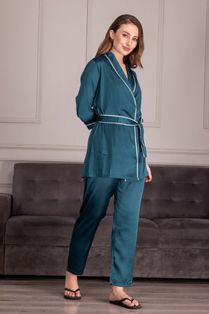 Emerald Green night suit with Robe