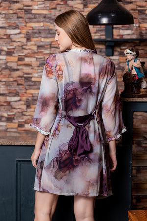 Supersoft satin Slip with Chiffon Robe