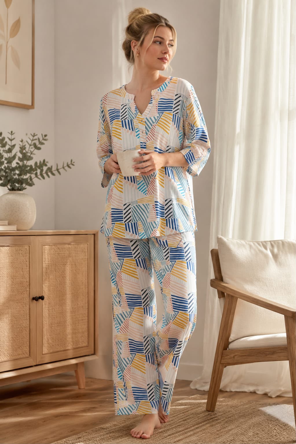 Urban Mosaic Cotton Lounge & Night Suit