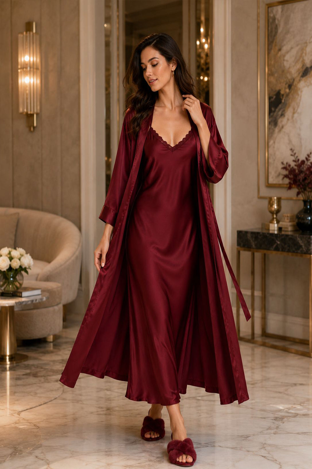 The Night of Amour Fluid Satin N.G. Set