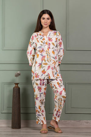 Floral Rayon Pj set with Long top