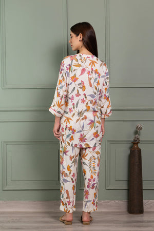 Floral Rayon Pj set with Long top