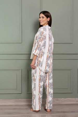 Co-ord set in leopard Crepe