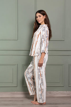 Co-ord set in leopard Crepe