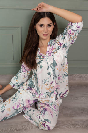 Pj set in Printed hosiery