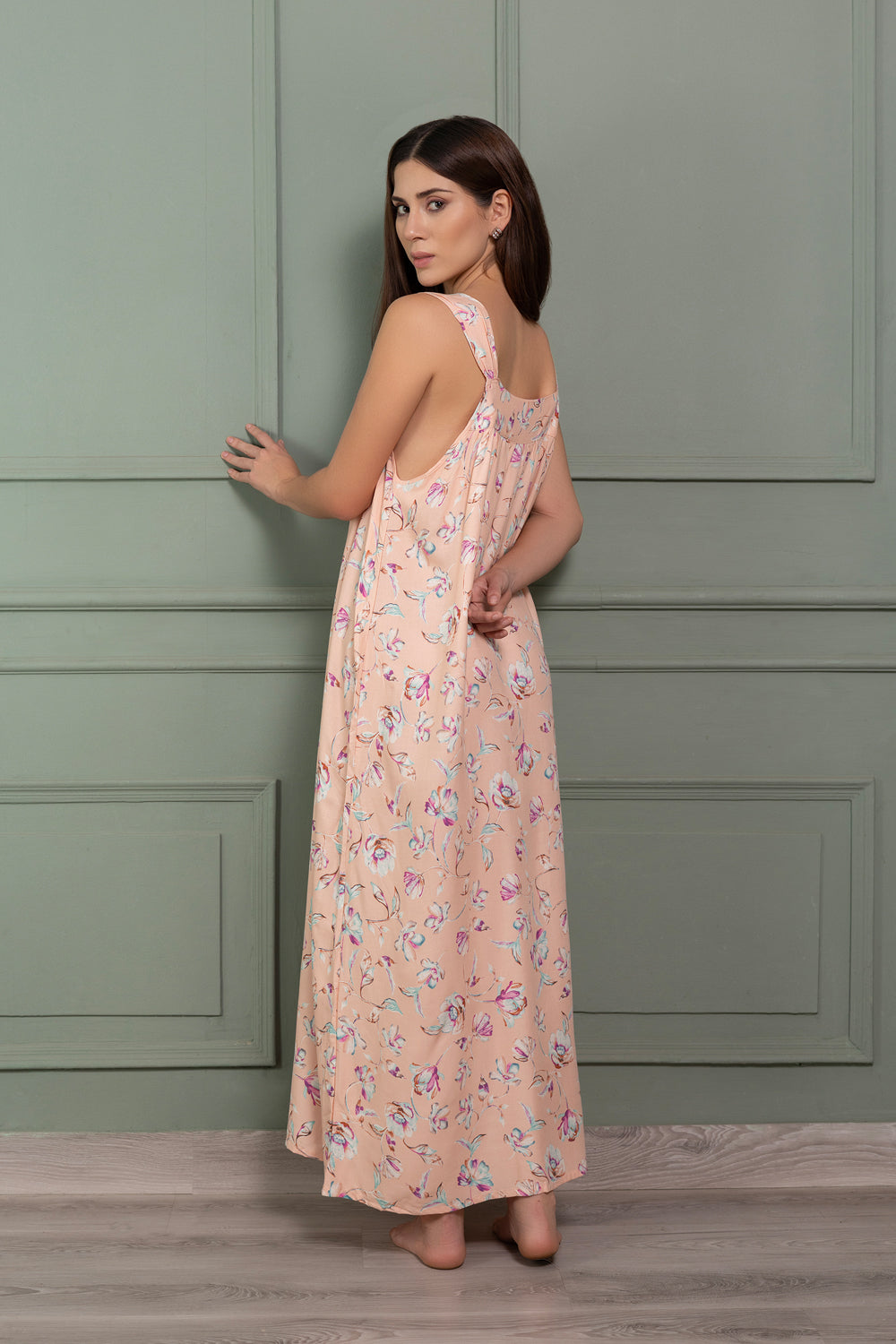 Cotton Nighty & Robe in floral print