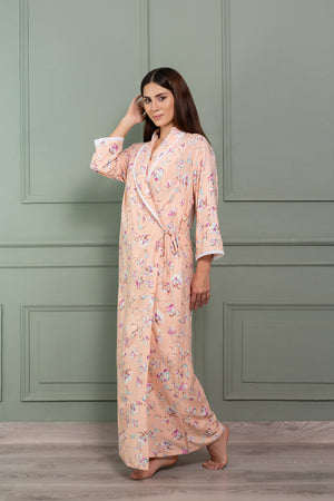 Cotton Nighty & Robe in floral print