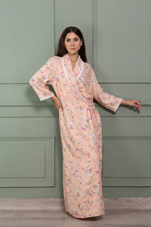 Cotton Nighty & Robe in floral print
