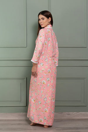 Cotton Nighty & Robe in Floral cotton