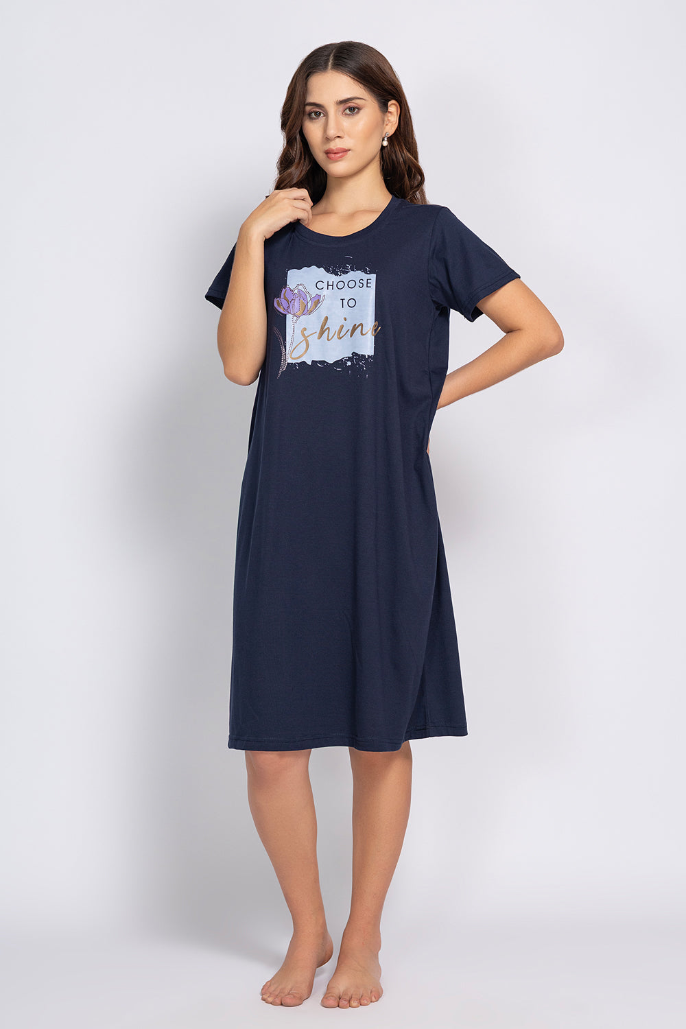 Choose to Shine Long tee in Cotton