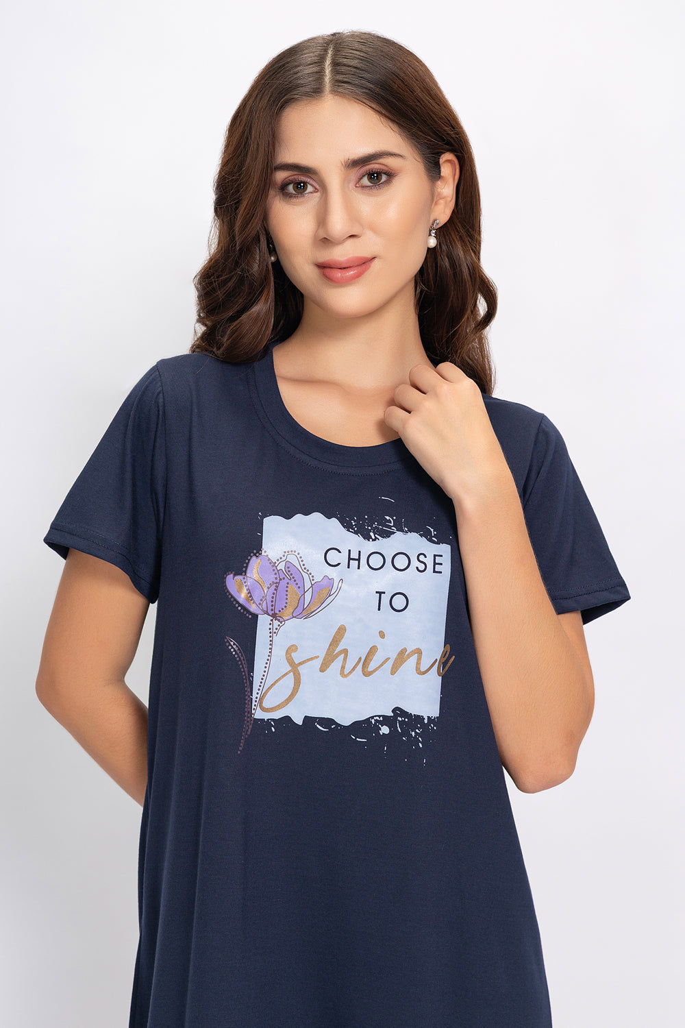Choose to Shine Long tee in Cotton