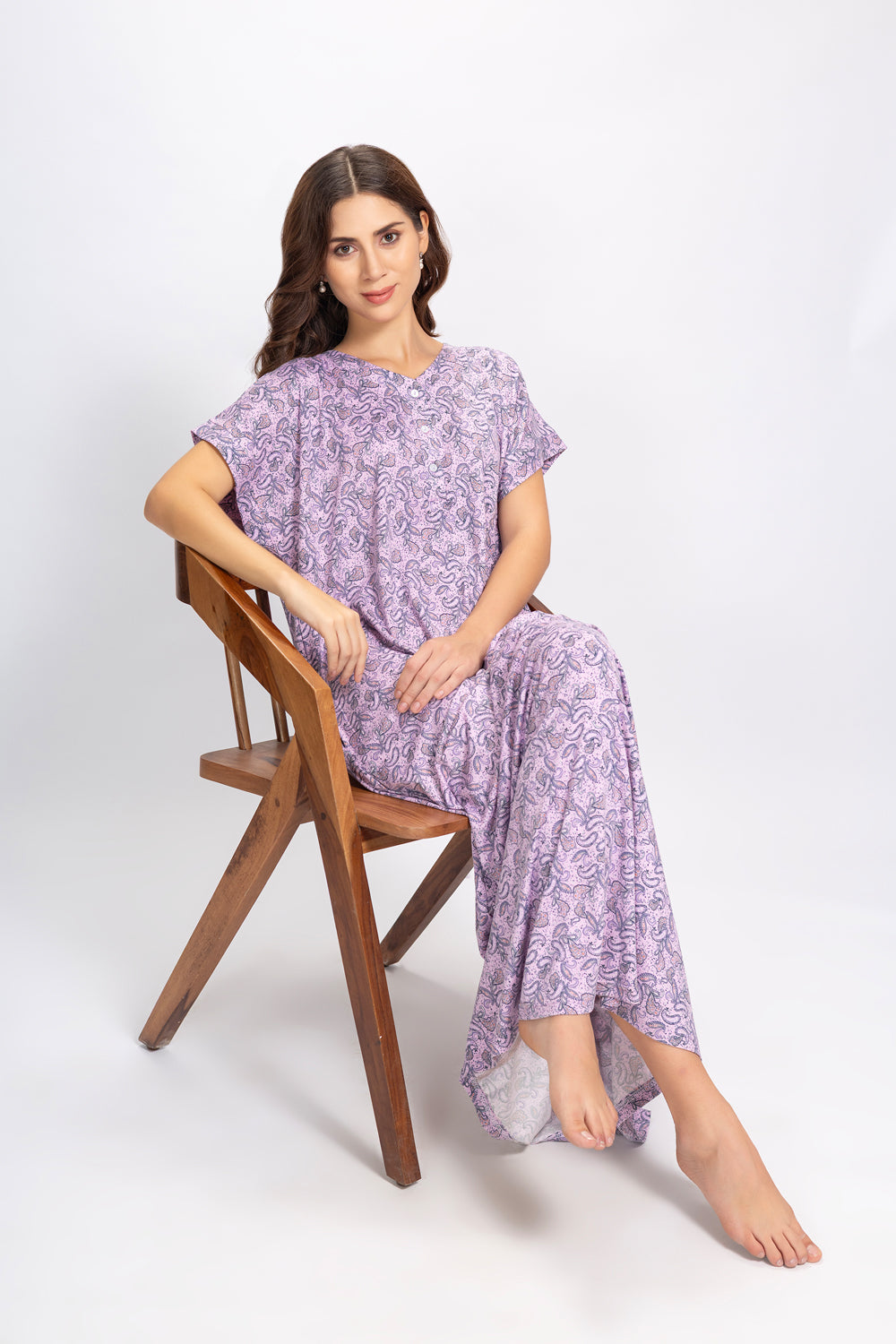 Printed Modale Paisely Nighty