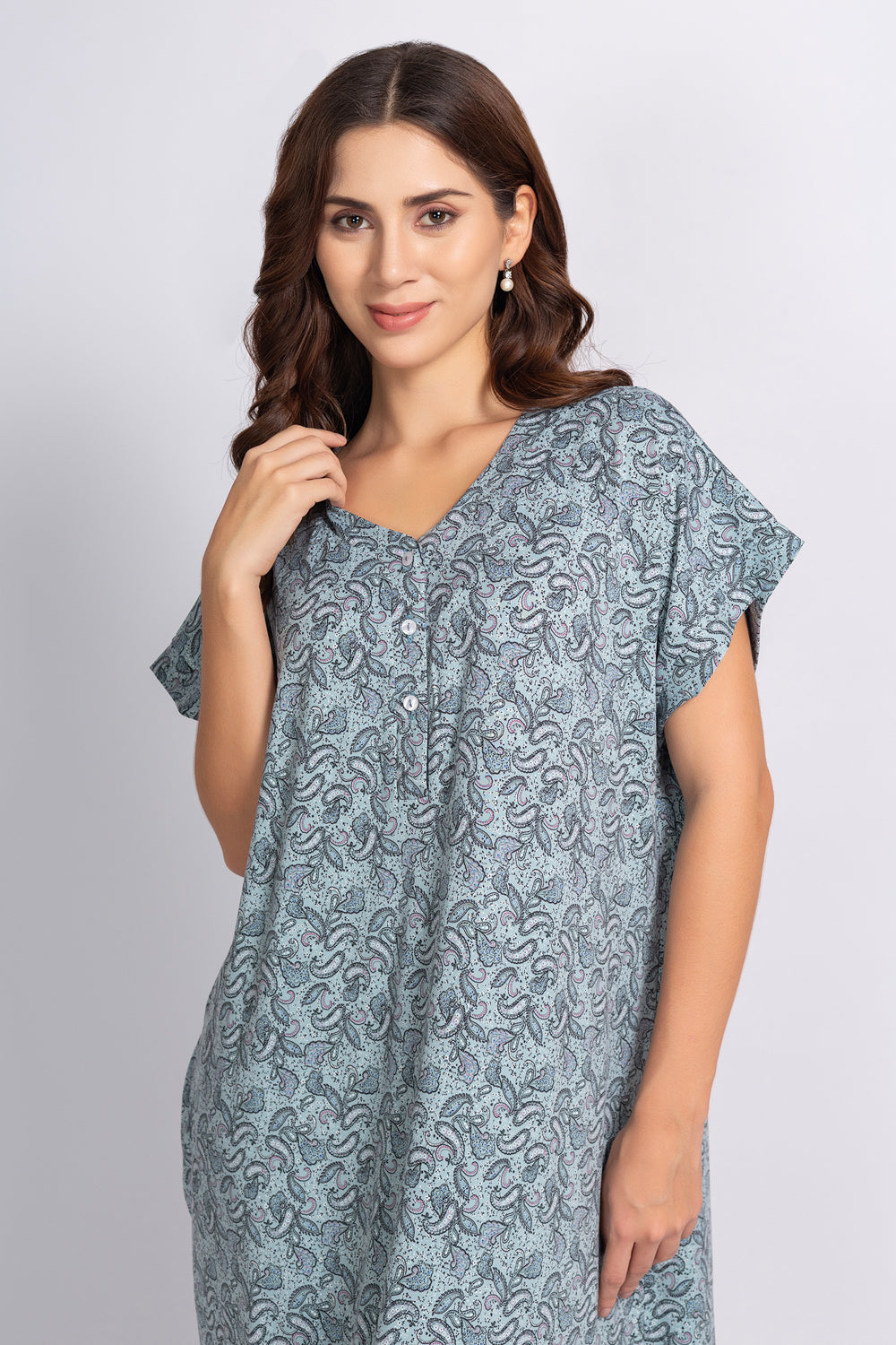 Printed Paisely Nightdress in Modale