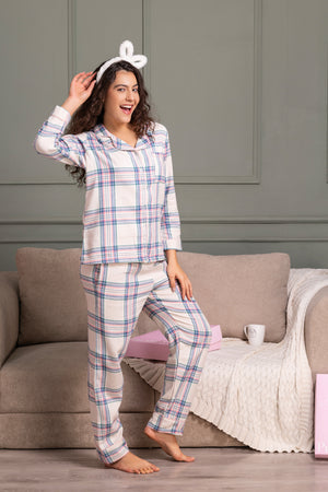 Flannel pj set in winter check