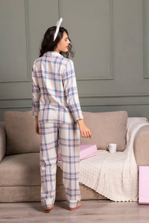 Flannel pj set in winter check